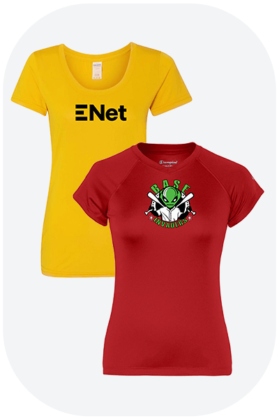 shop custom athletic t-shirts for women