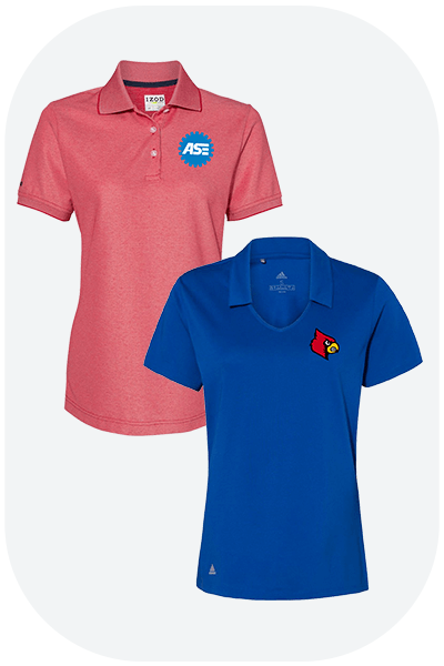 shop custom women polo shirts