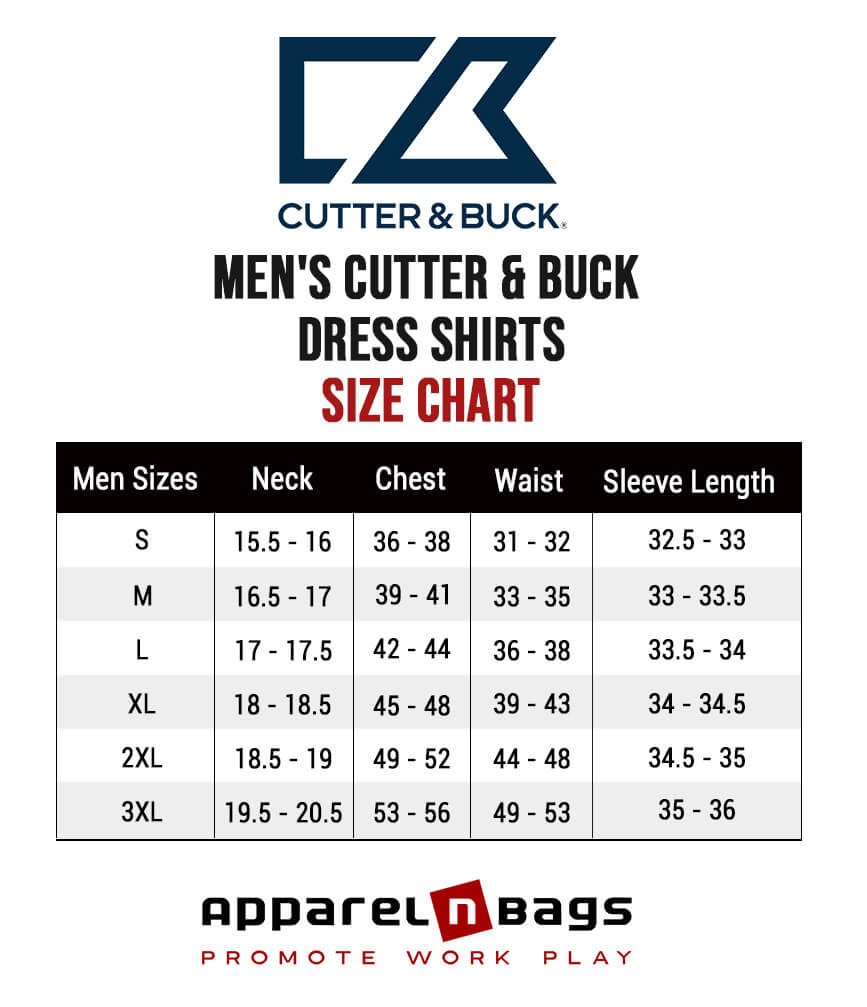 Cutter Buck Size Chart | Cutter Buck Clothing Fit Guide