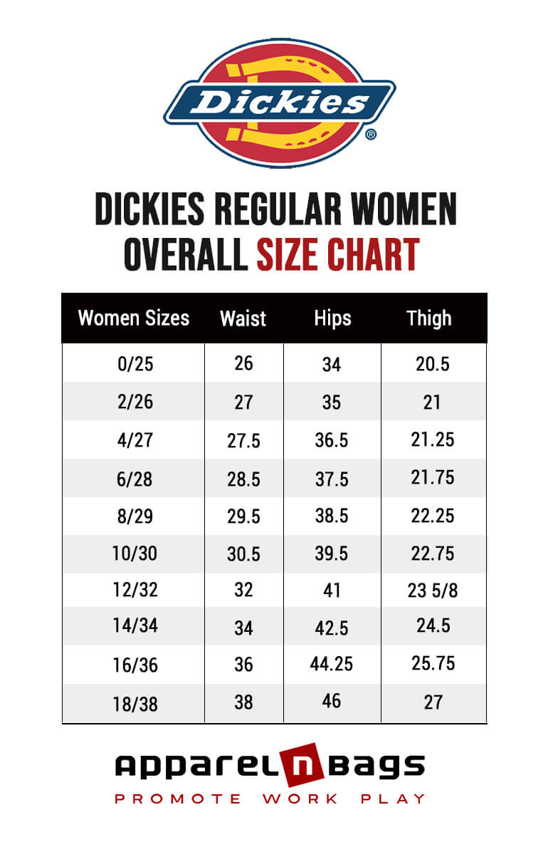 Dickies Size Chart | Dickies Size Guide