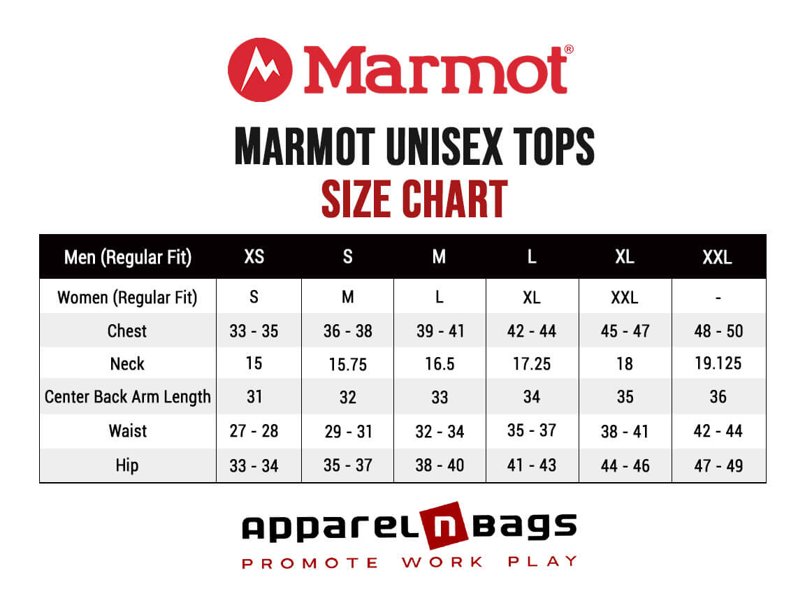 Marmot Size Chart - Marmot Youth Size Chart