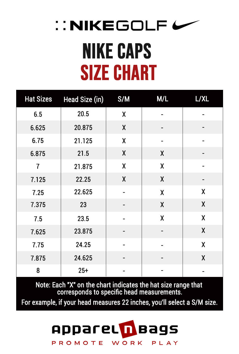 nike sunray size chart