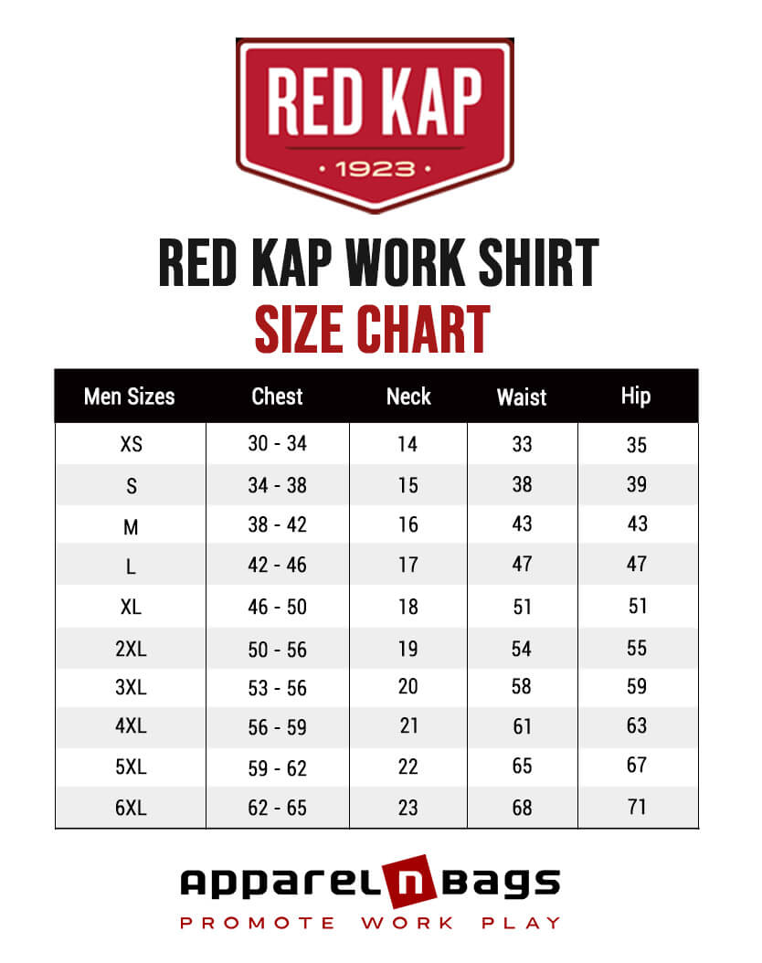 Red Kap Size Chart | Red Kap Clothing Sizing Guide