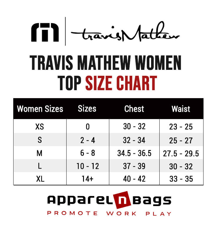 Travis Mathew Size Chart | Travis Mathew Sizing Guide