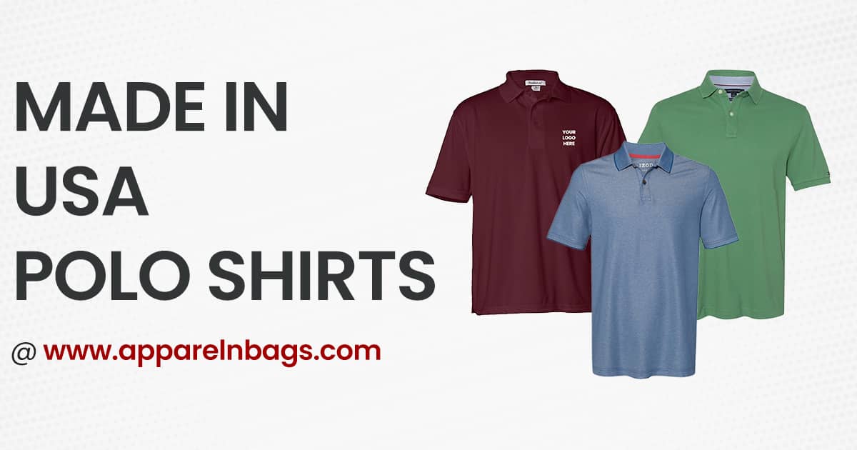 Shop Stylish custom made in USA polo shirts at ApparelnBags.