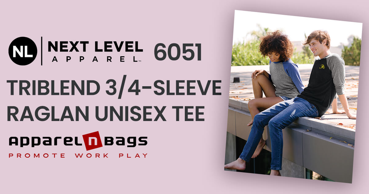 Next Level 6051 - Unisex Tri-Blend Three-Quarter Sleeve Raglan Tee