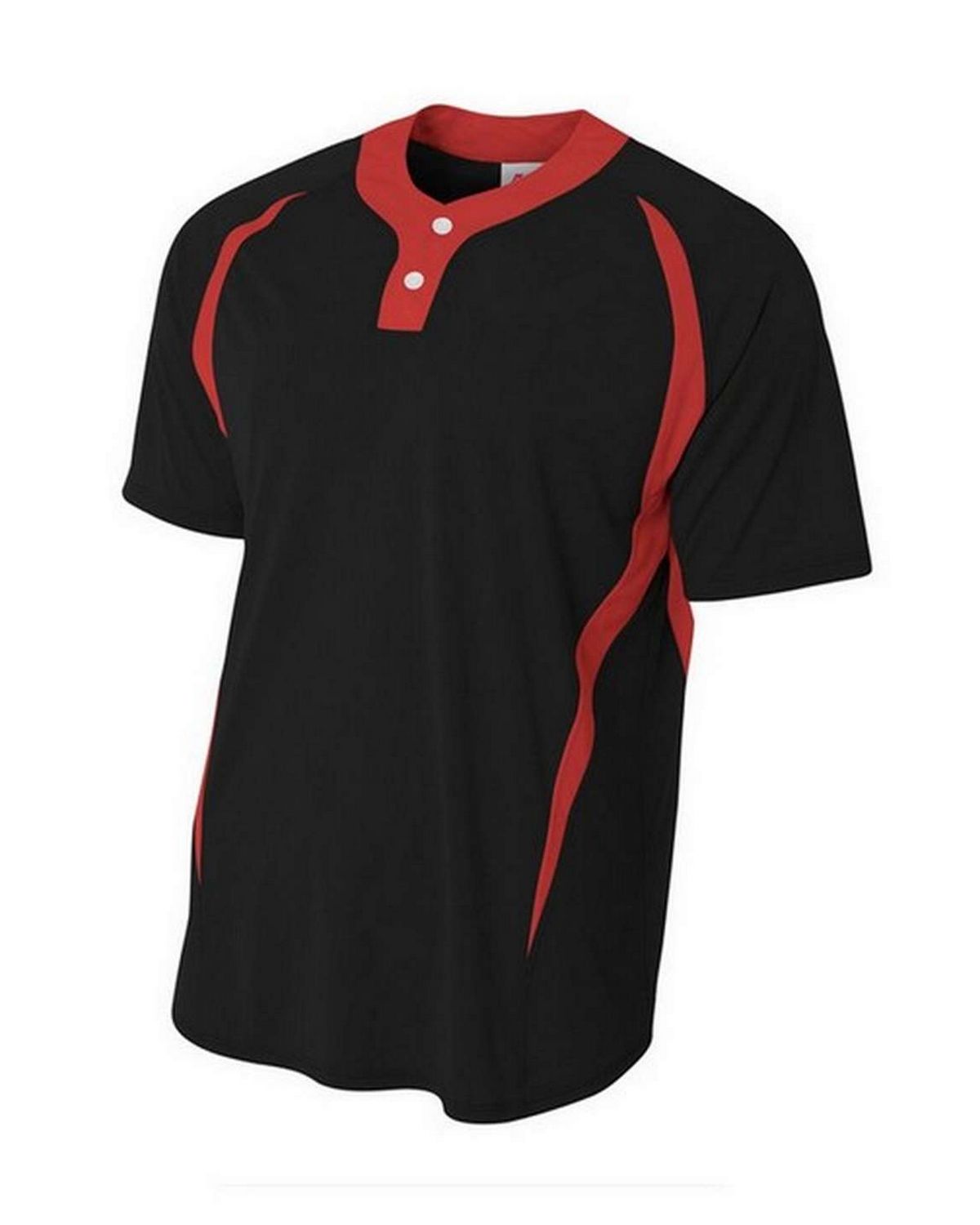 A4 NB4229 Youth Two-Button Color Block Baseball Henley