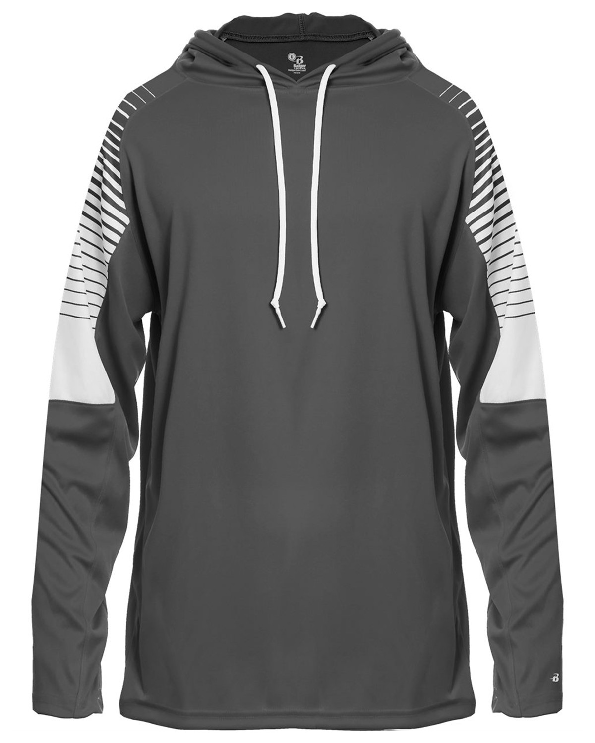 badger 4211 men's lineup hooded long sleeve t-shirt