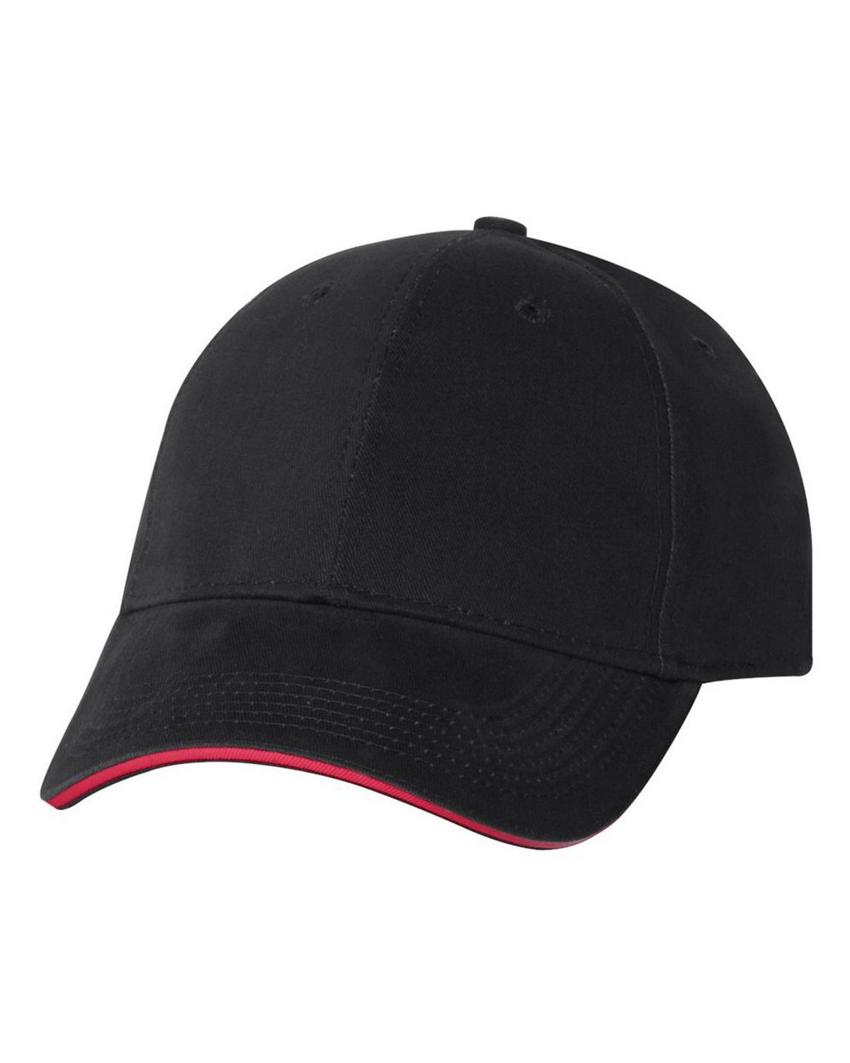 bayside 3621 structured brush twill cap with pancake unisex visor