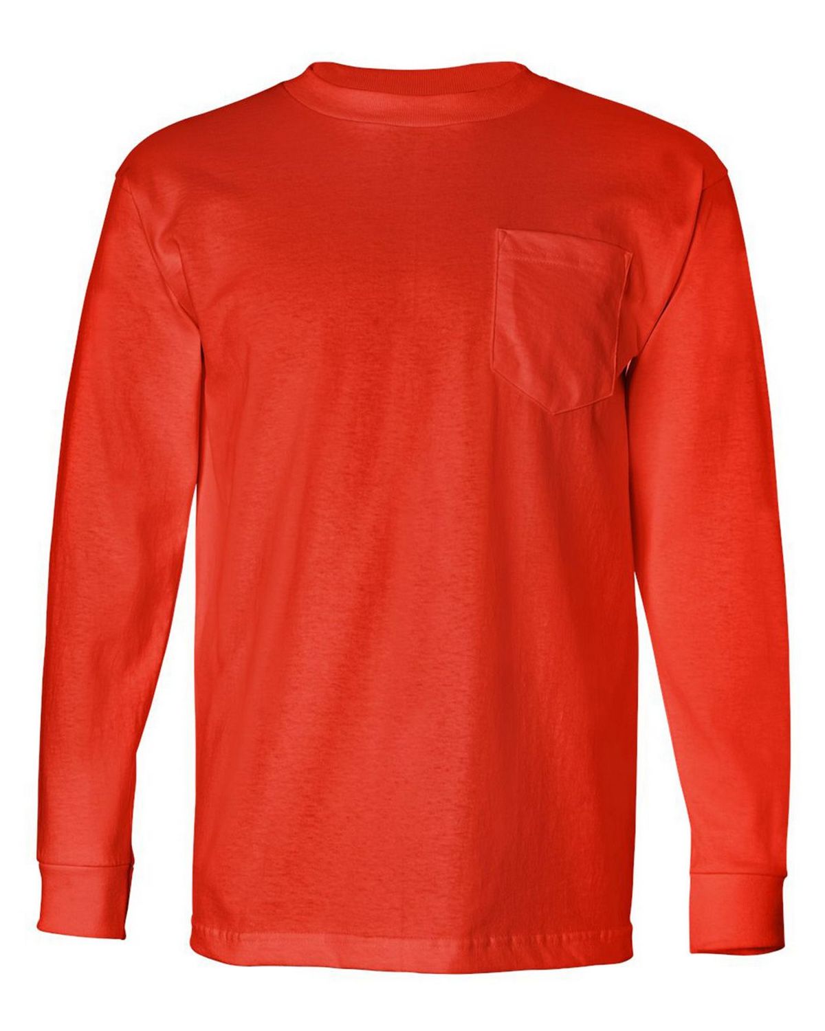 bayside 8100 men's pocket long-sleeve tee