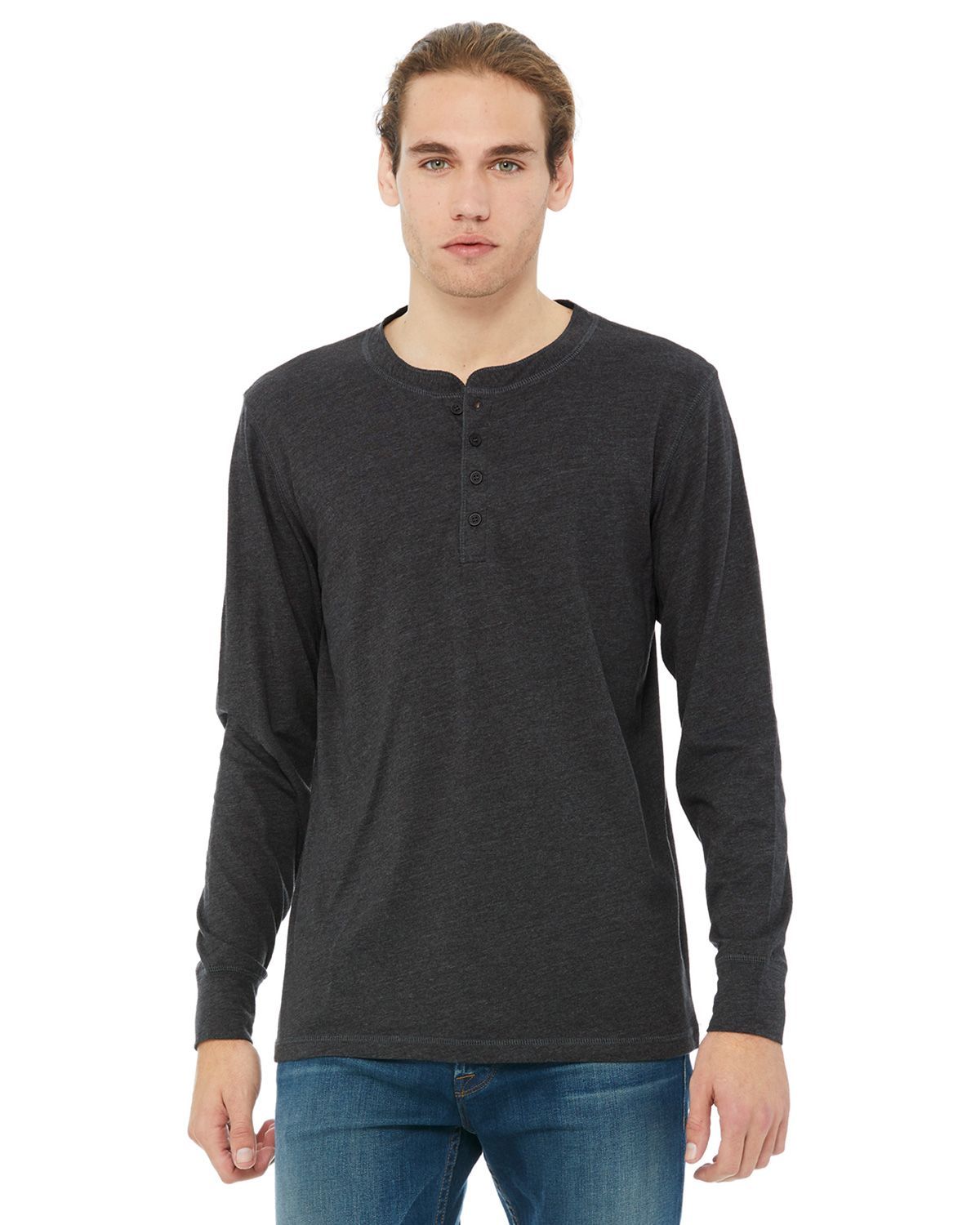 bella + canvas 3150 men's jersey long-sleeve henley