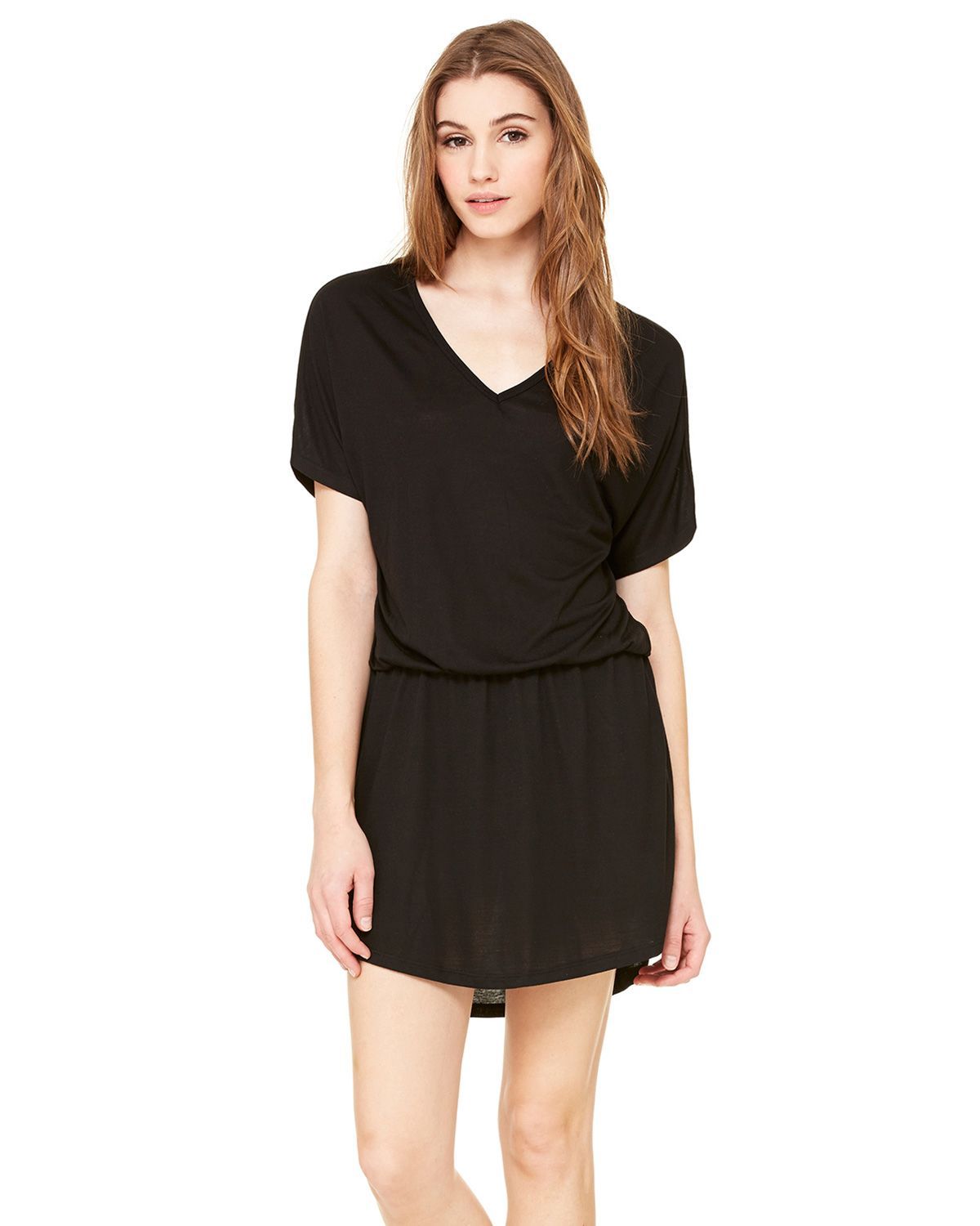 bella + canvas 8812 women's flowy v-neck dress