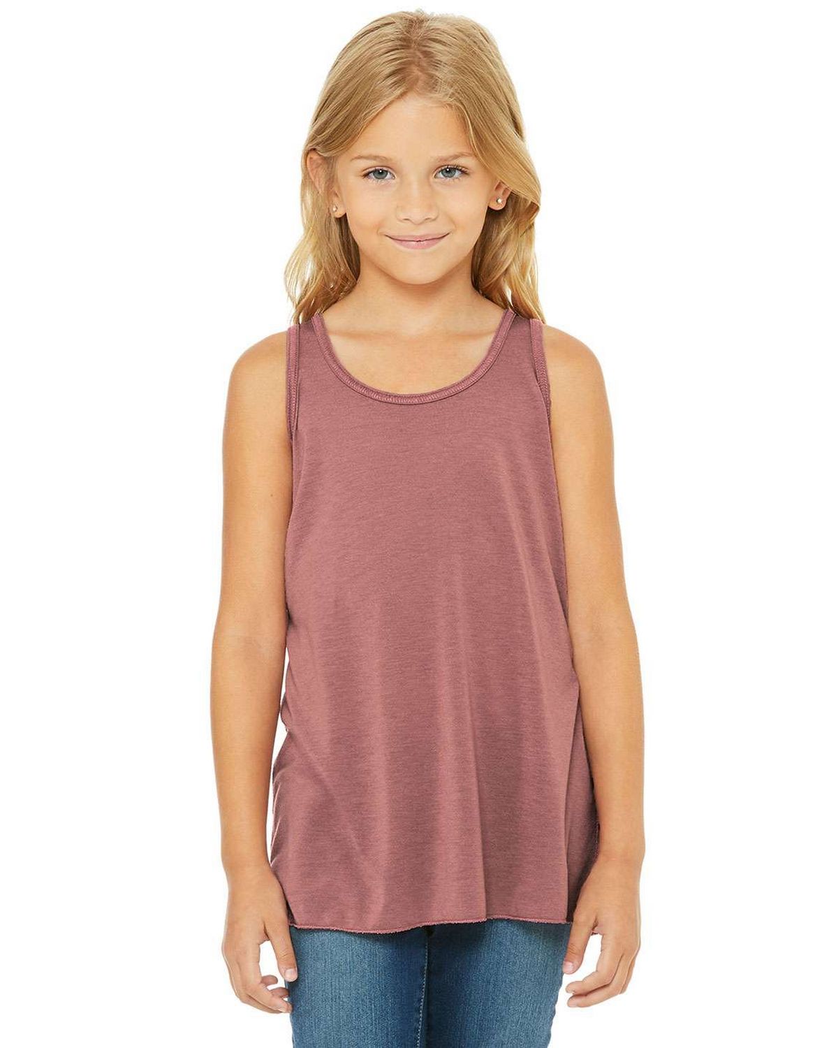 bella + canvas b8800y youth flowy racerback tank