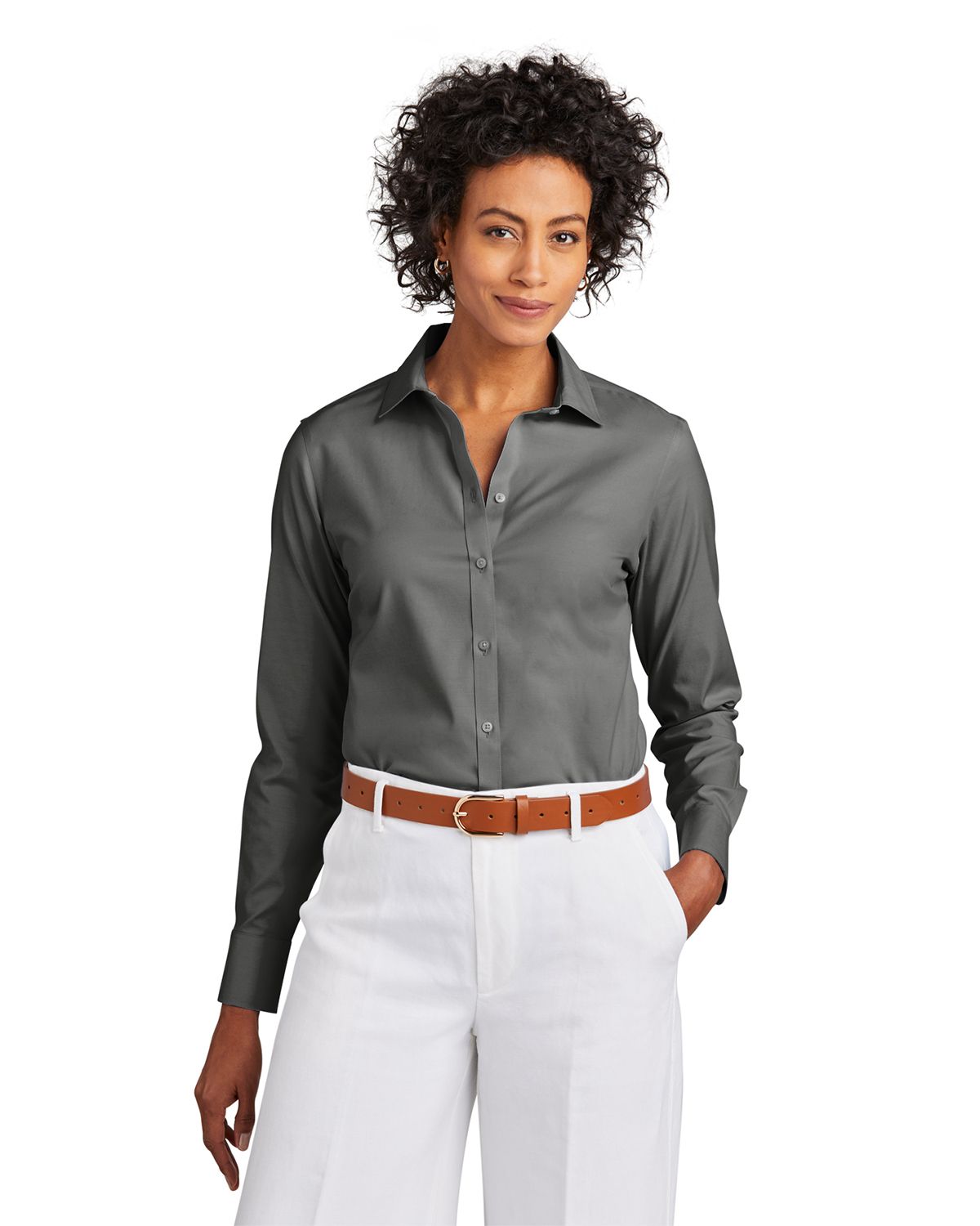 brooks brothers bb18001 women's wrinkle-free stretch pinpoint shirt