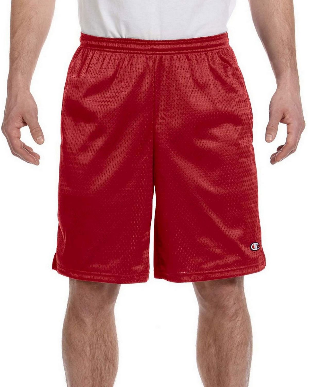 champion 81622 men's long mesh shorts with pockets