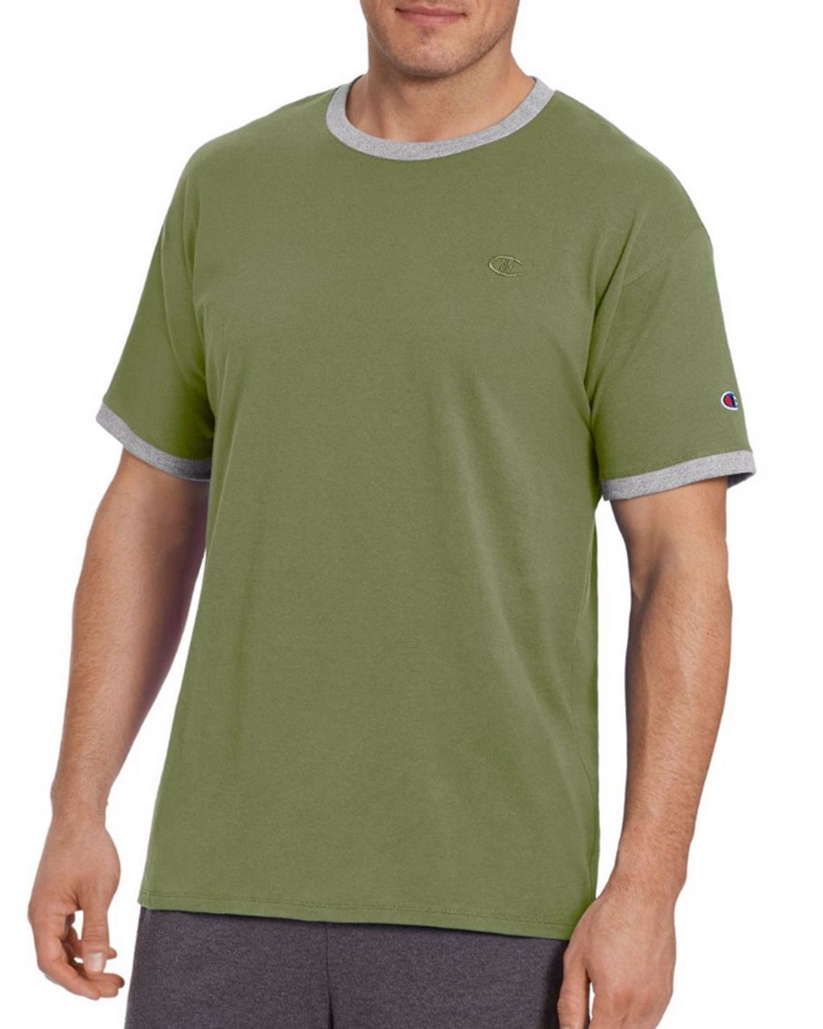 champion t0220 men's classic jersey ringer tee