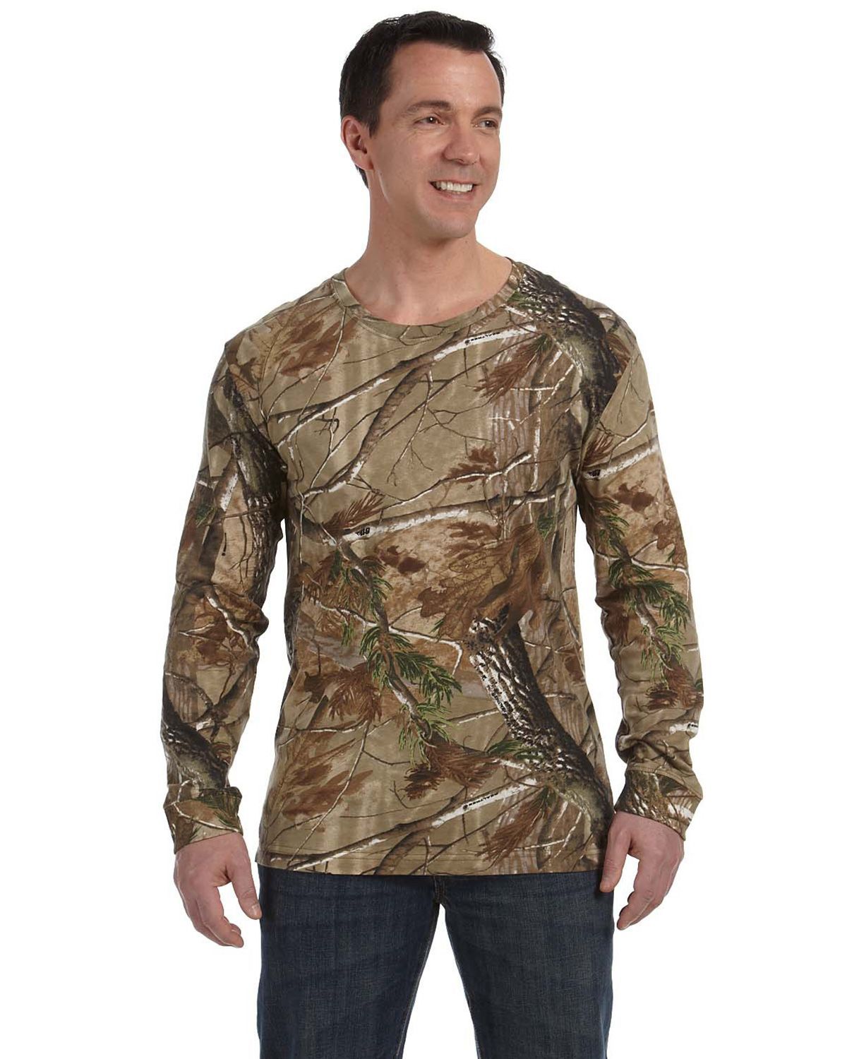 code five 3981 men's realtree camo long-sleeve t-shirt