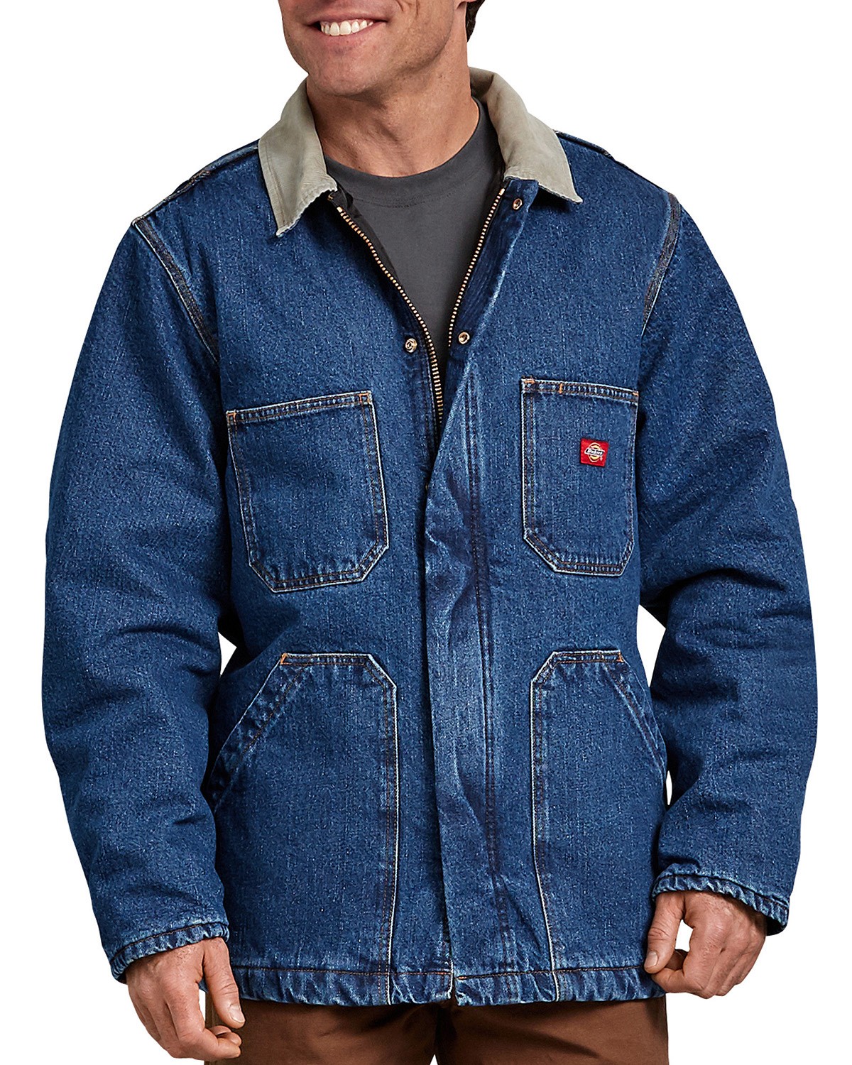 Dickies 77293 Men's Denim Zip Front Chore Coat