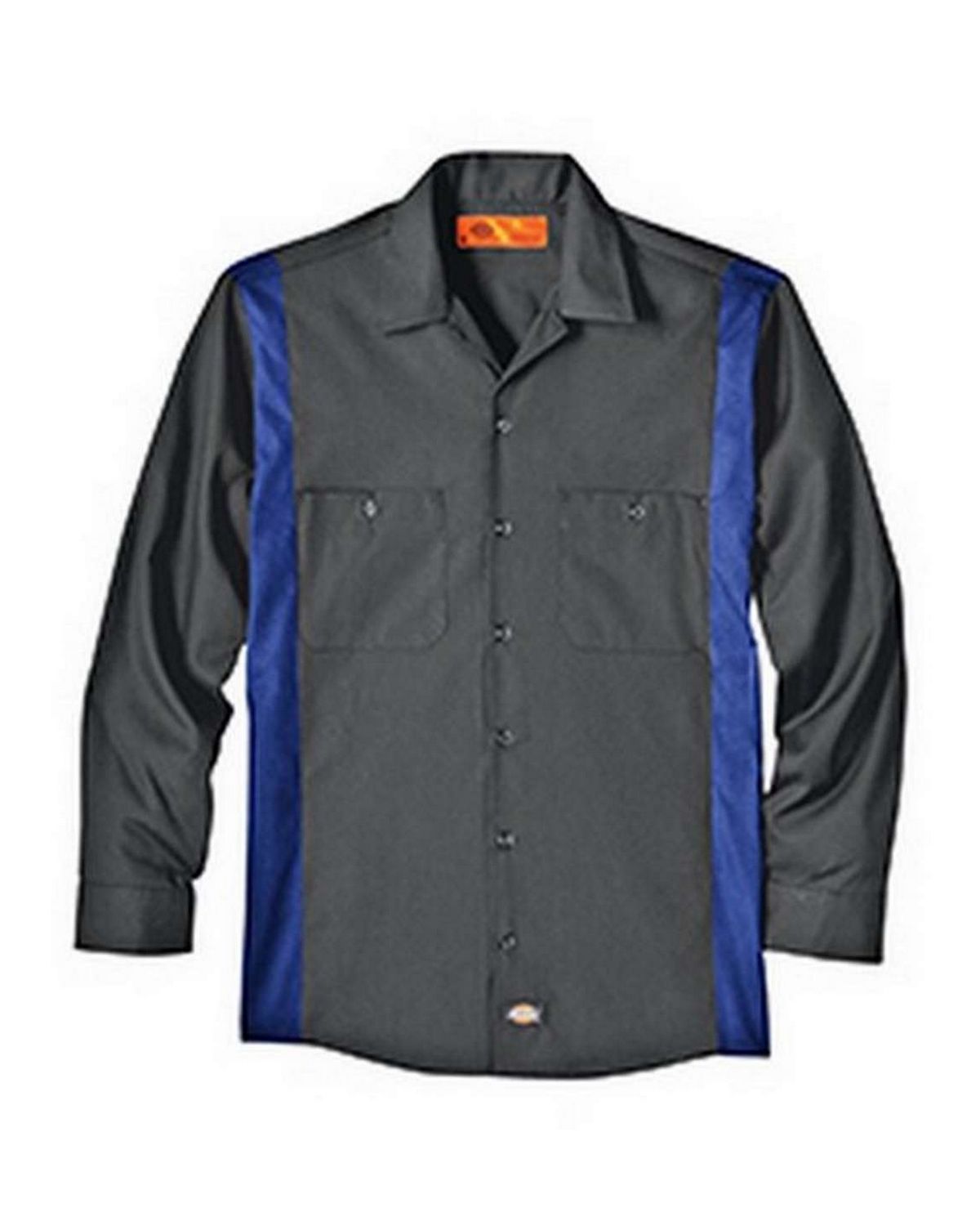 dickies ll524t men's industrial long sleeve color block shirt