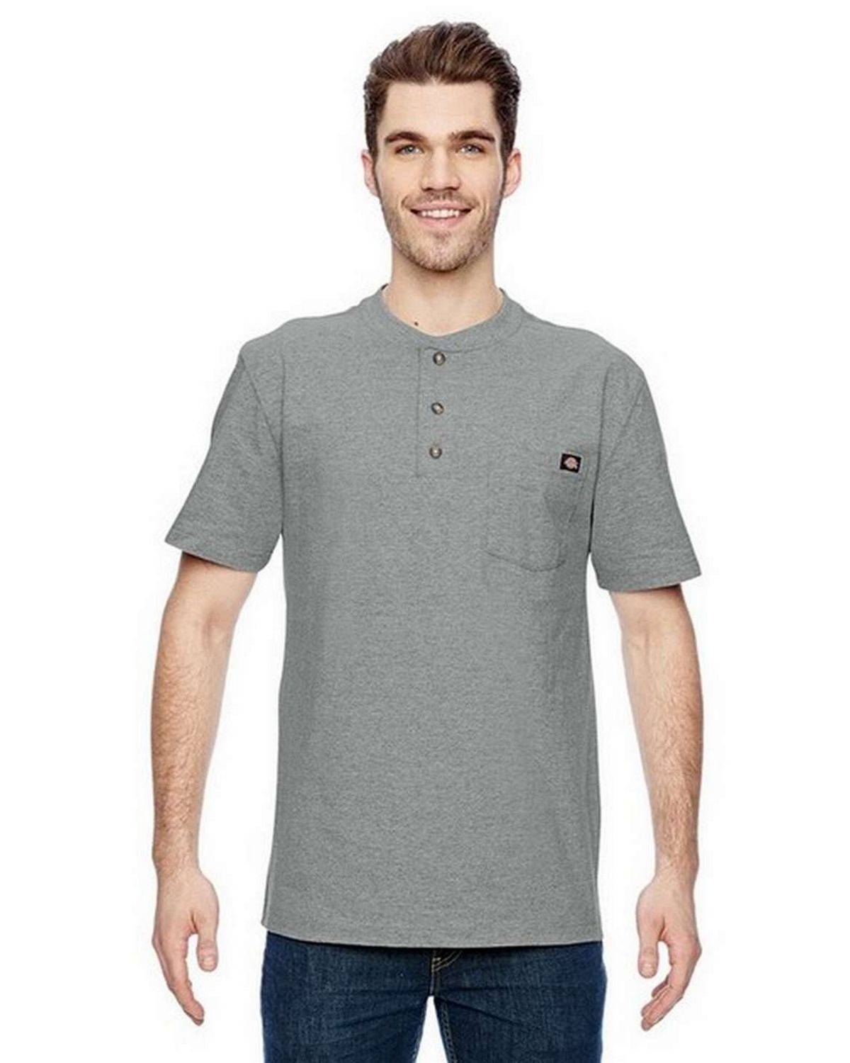 dickies ws451 men's heavyweight work henley