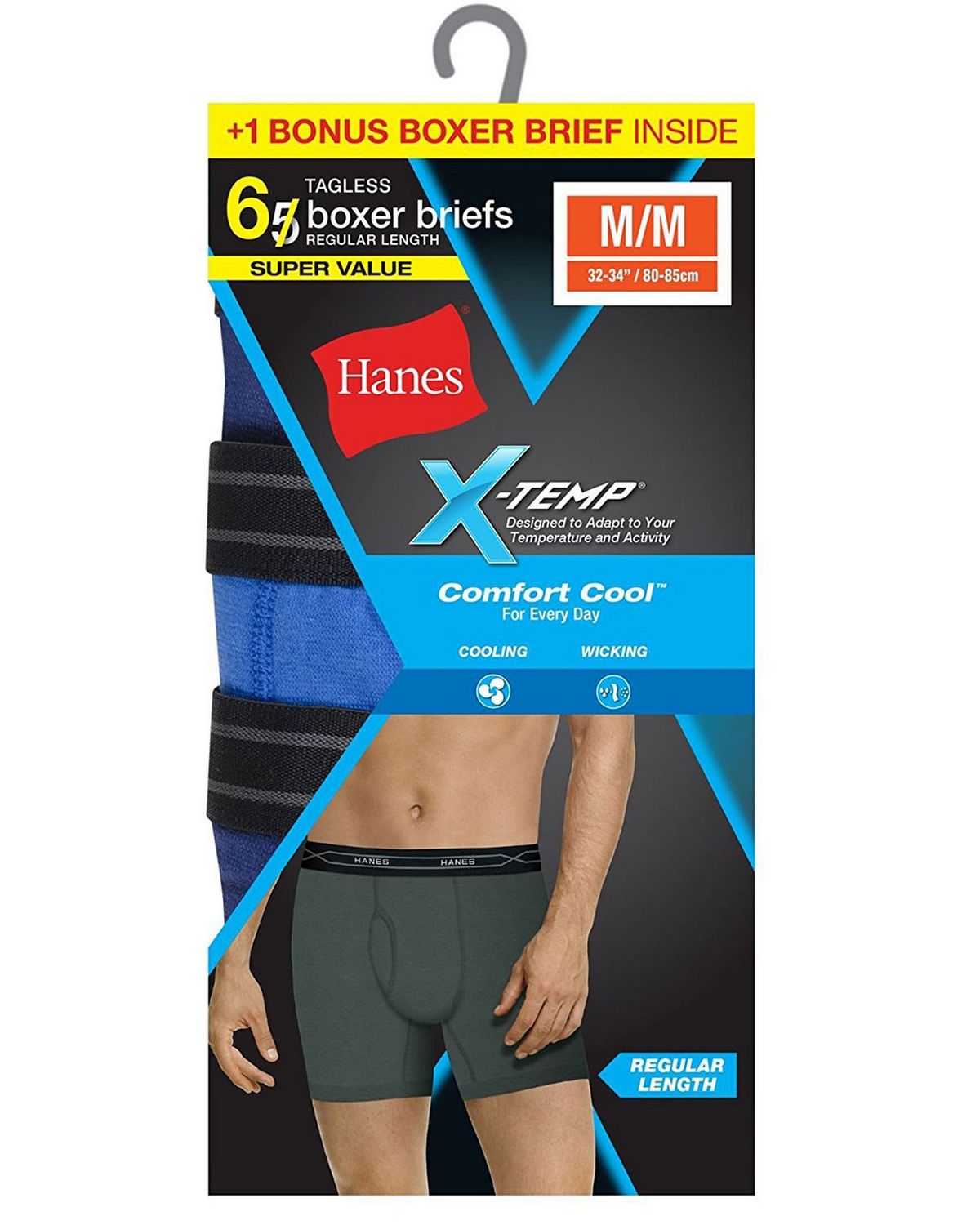 Hanes 973XT6 | Hanes 973XT6 Men's X-Temp Boxer Briefs 6-Pack (5 +