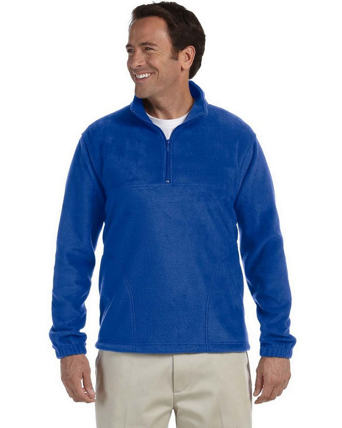 Harriton M980 Men's Quarter Zip Fleece Pullover