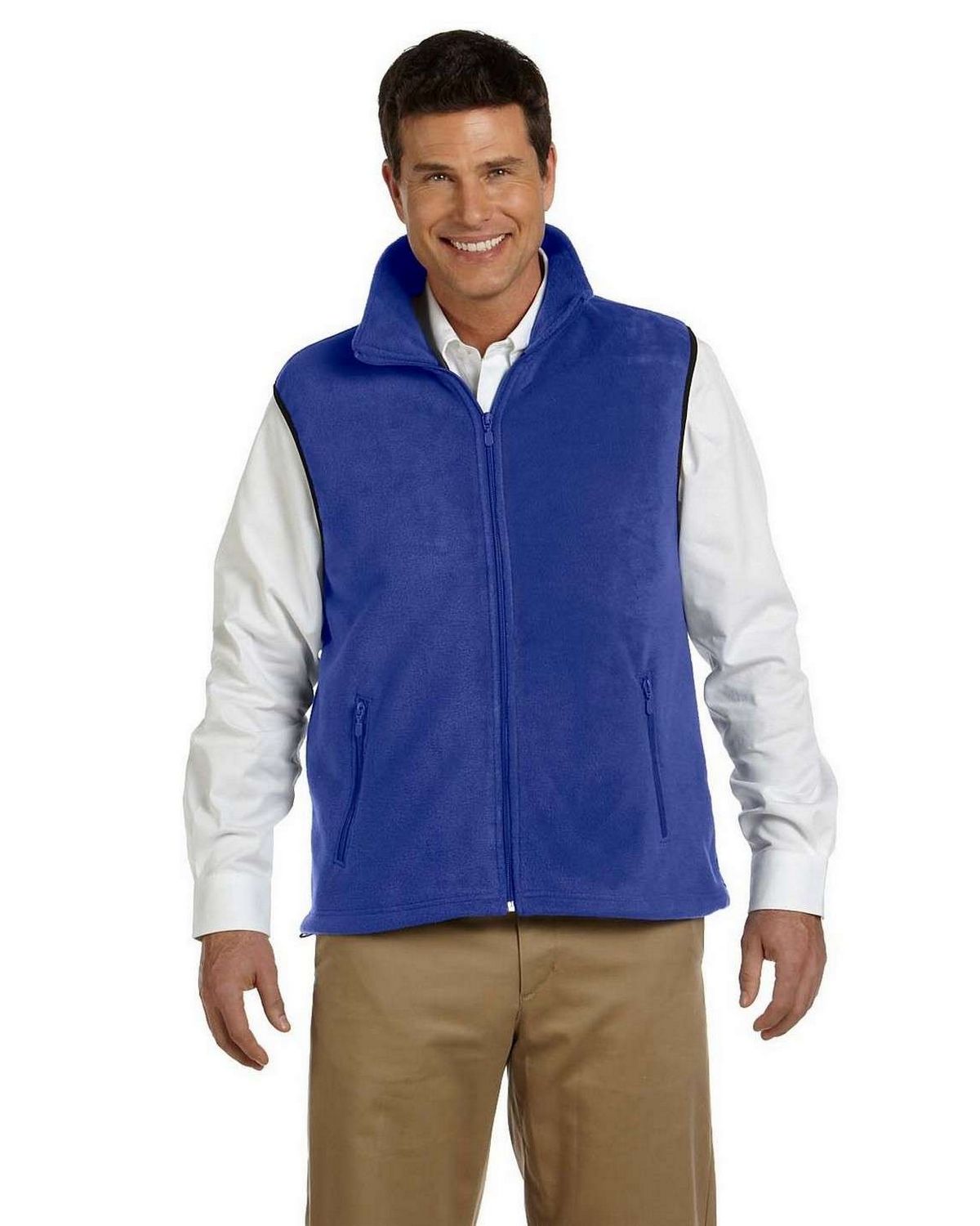harriton m985 men's fleece vest