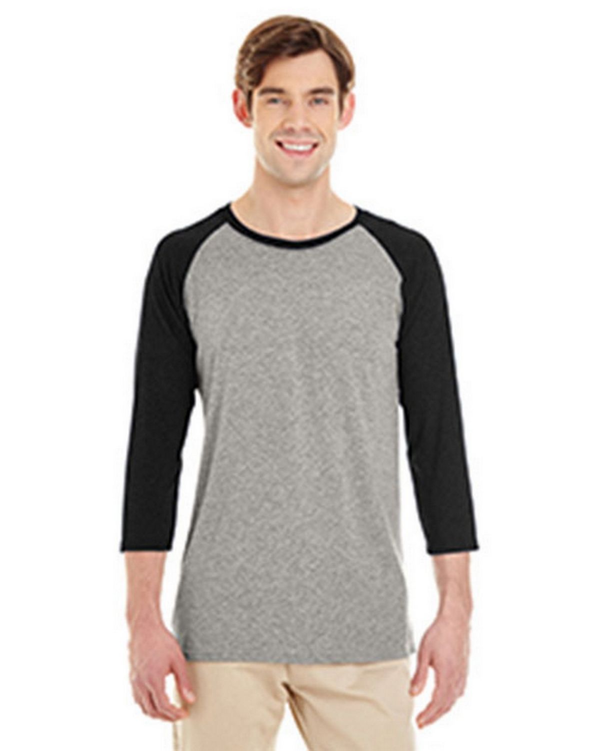jerzees 601rr unisex triblend three-quarter raglan baseball t-shirt