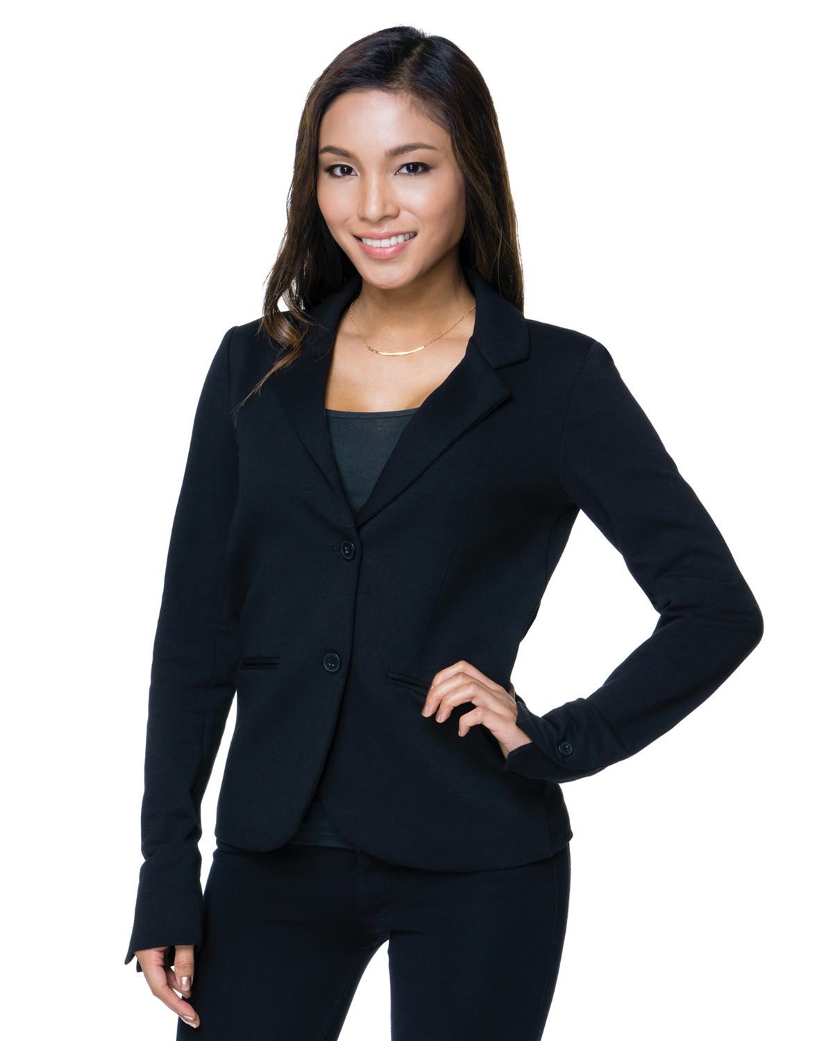 lilac bloom lb683 women's 11 oz. two-button blazer