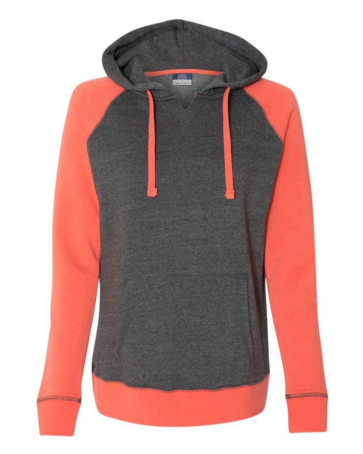 mv sport w17127 women’s harper raglan hooded sweatshirt