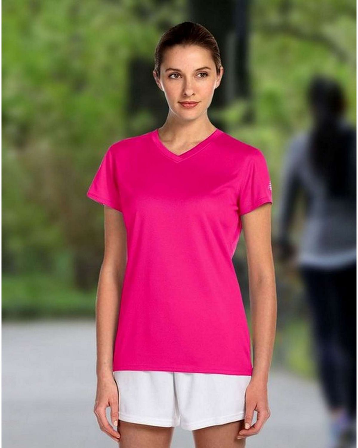 new balance n7118l ladies ndurance athletic v-neck t-shirt