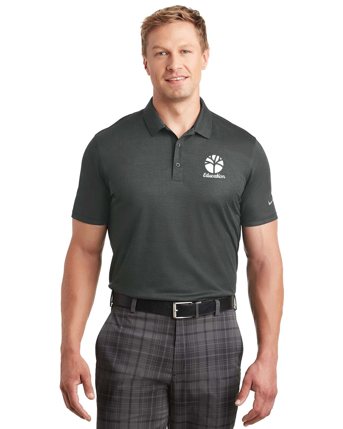 nike golf 838965 dri-fit crosshatch polo shirt - for men