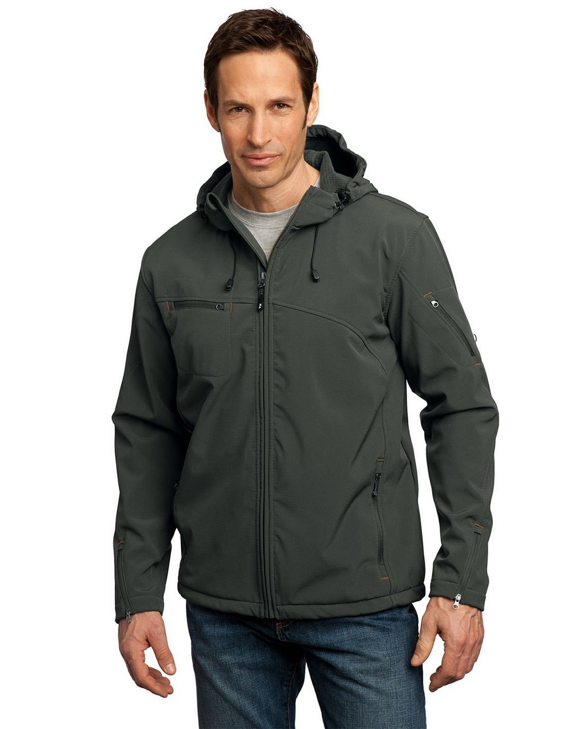 Port Authority J706 Men's Textured Hooded Soft Shell Jacket