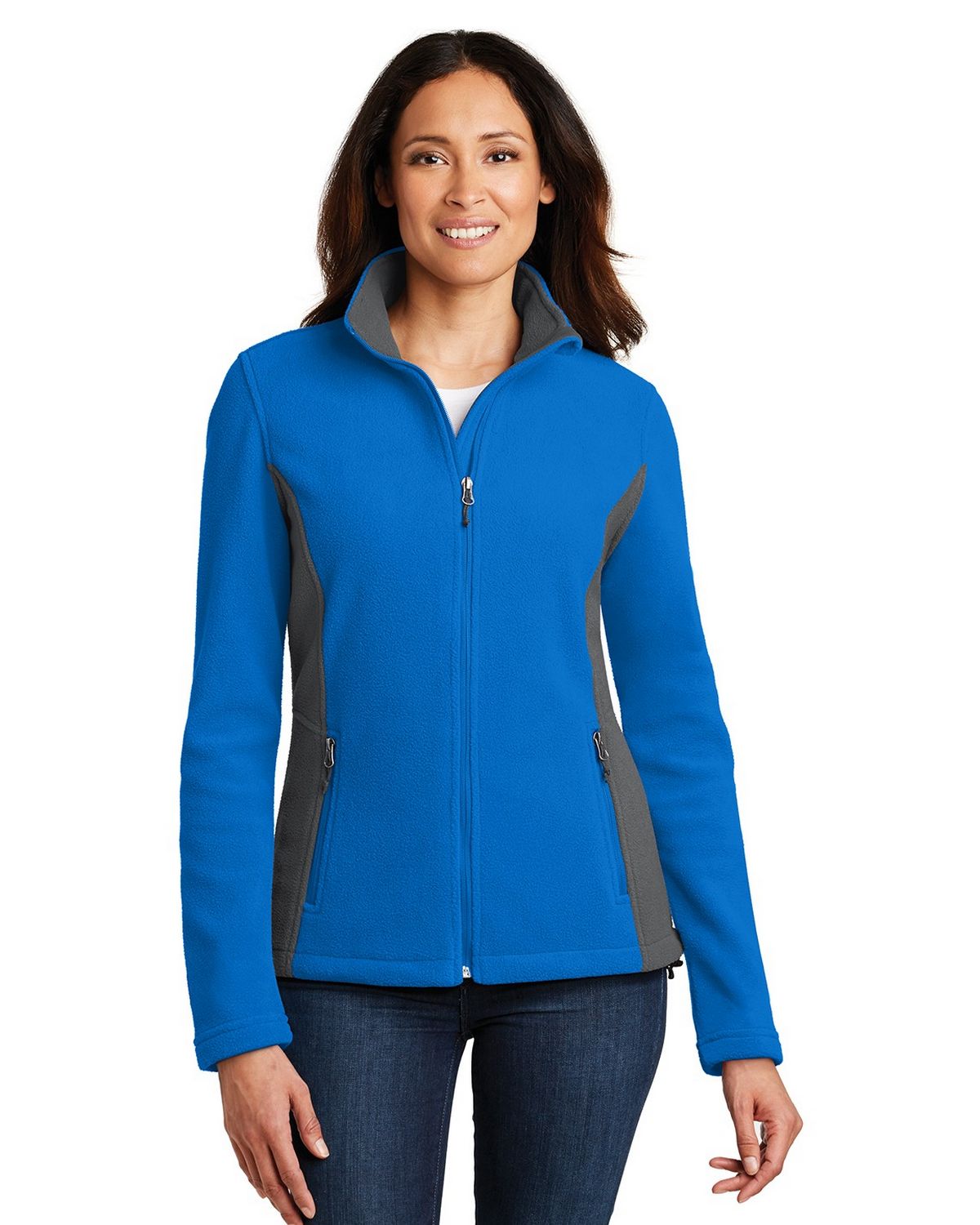 port authority l216 ladies colorblock value fleece jacket