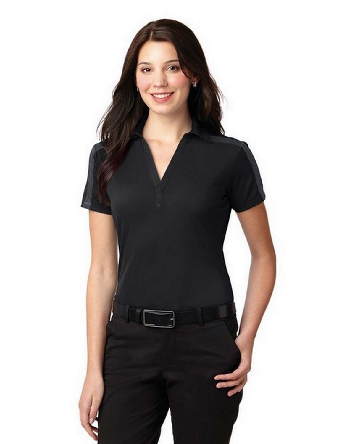 port authority l547 women's silk touch performance colorblock stripe polo