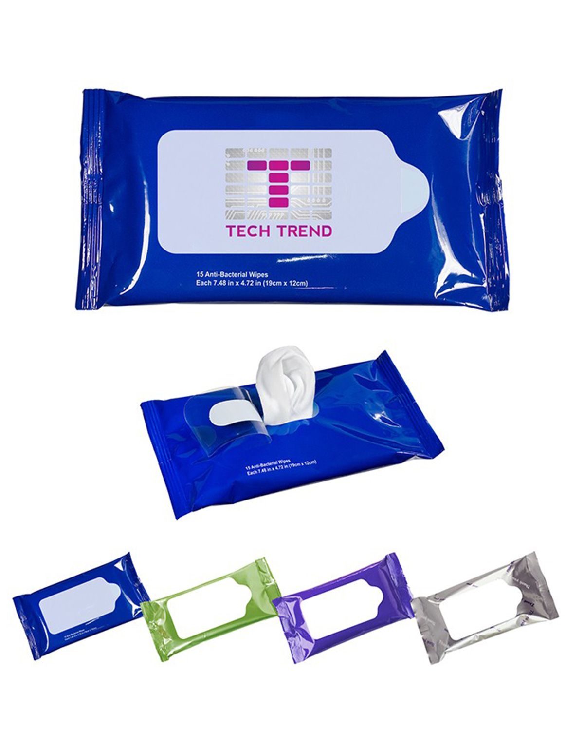 antibacterial wet wipes in pouch 15 pc