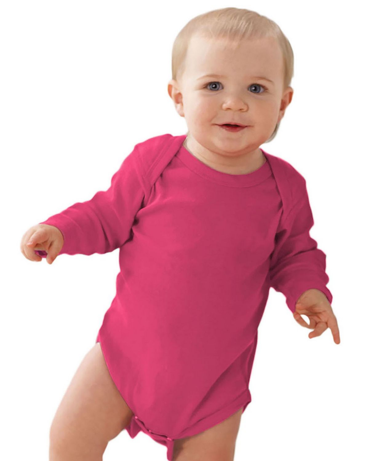 rabbit skins 4411 infant long sleeve lap shoulder creeper