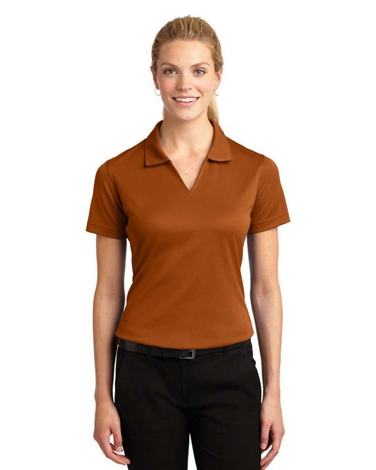 sport-tek l469 women's dri-mesh v-neck polo