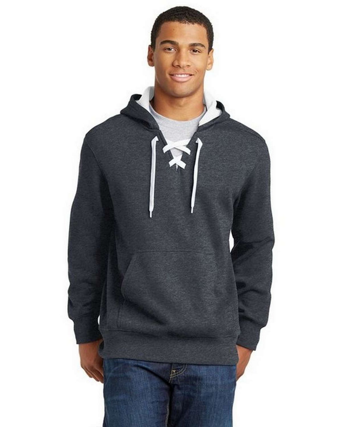 Sport-Tek ST271 Men's Lace Up Pullover Hooded Sweatshirt
