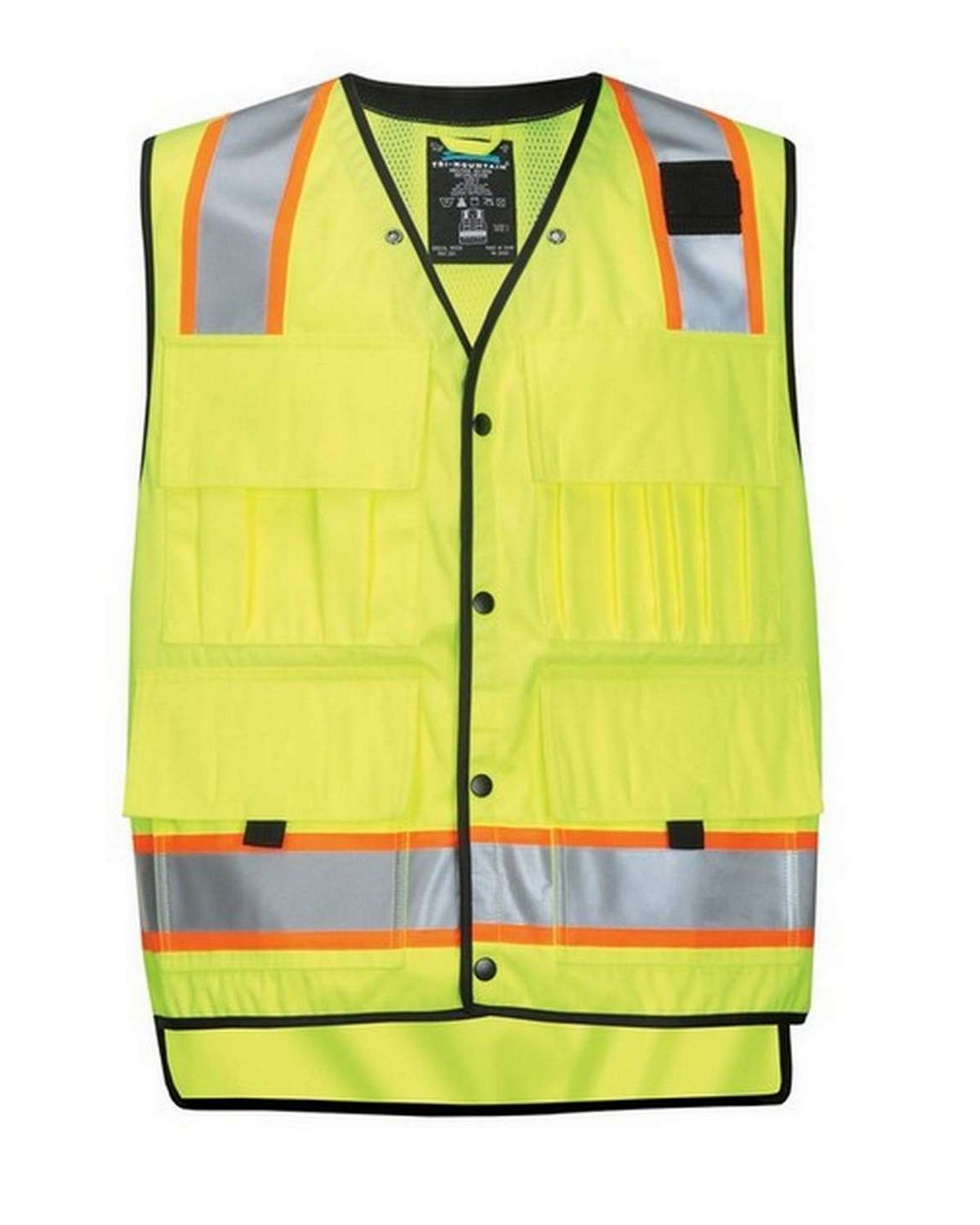tri-mountain 8435 men's level water resistant heavy twill safety vest