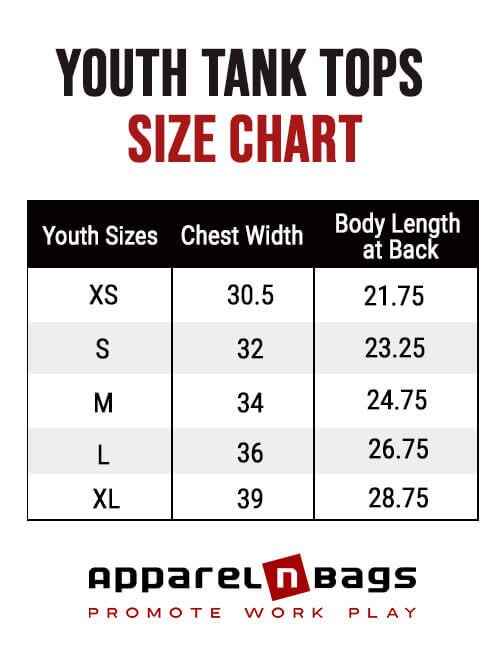 Youth Size Chart Youth Clothing Size Chart at ApparelnBags