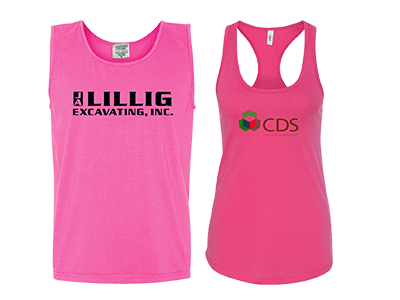 Shop Custom Pink Tank Tops for Women and Men at ApparelnBags