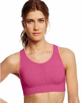 Champion The Infinity Shape Sports Bra-XL/Deep Sea Coral Heather/Berry  Delight