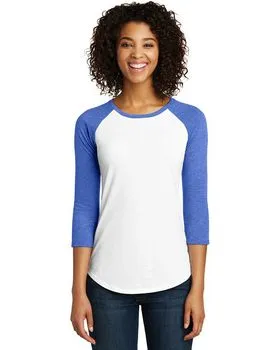 District DM136L Women's Perfect Tri 3/4-Sleeve Raglan