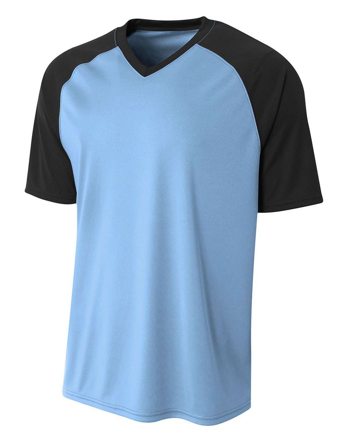 A4 N3373 Men's Polyester V-Neck Strike Contrast Sleeve Raglan Jersey