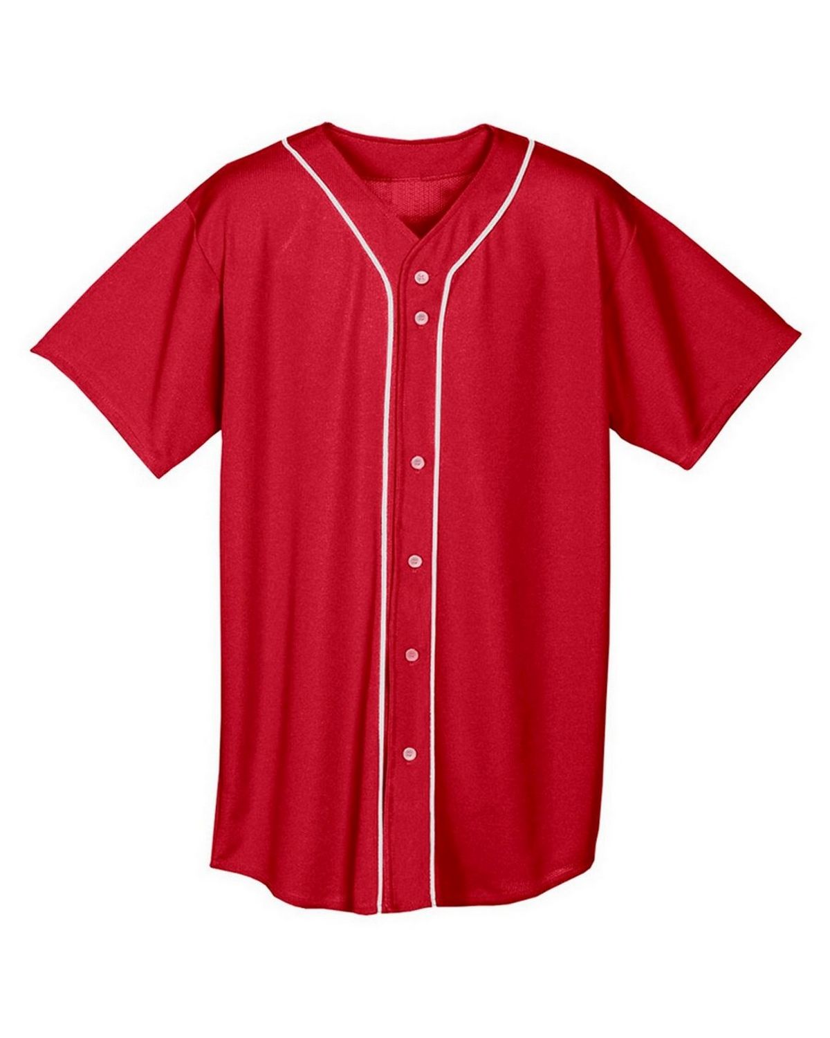 ぴちょんくんREADYMADE RED BASEBALL SHIRT 4 A4 N4184 Men's Short Sleeve Full Button Baseball Top