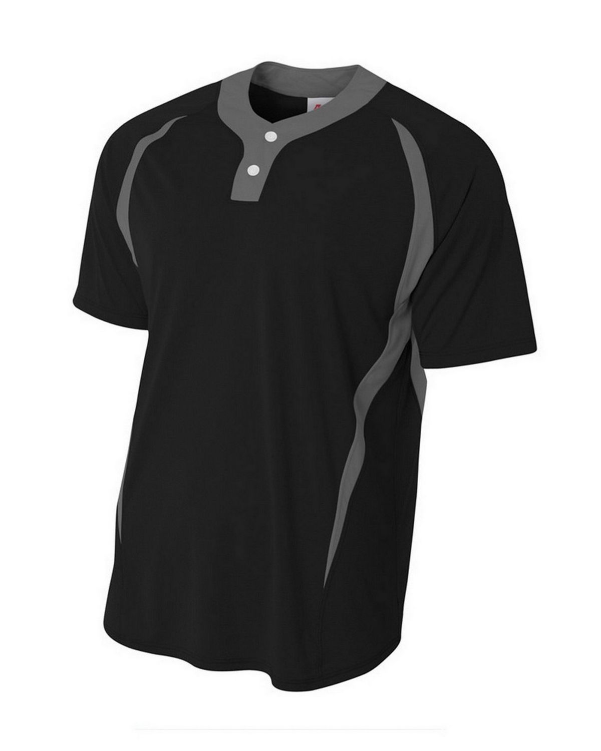 A4 NB4229 Youth Two-Button Color Block Baseball Henley