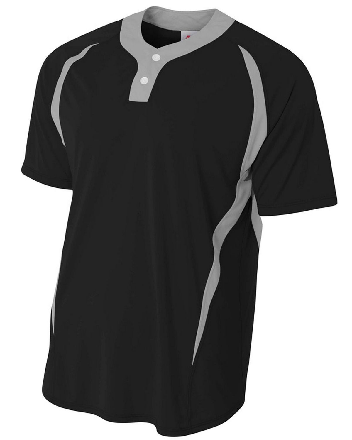 A4 NB4229 Youth Two-Button Color Block Baseball Henley