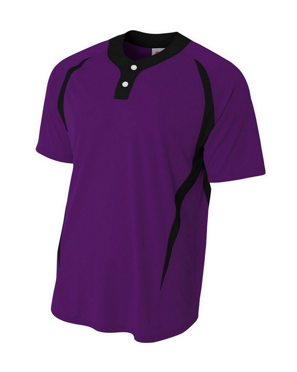 A4 NB4229 Youth Two-Button Color Block Baseball Henley