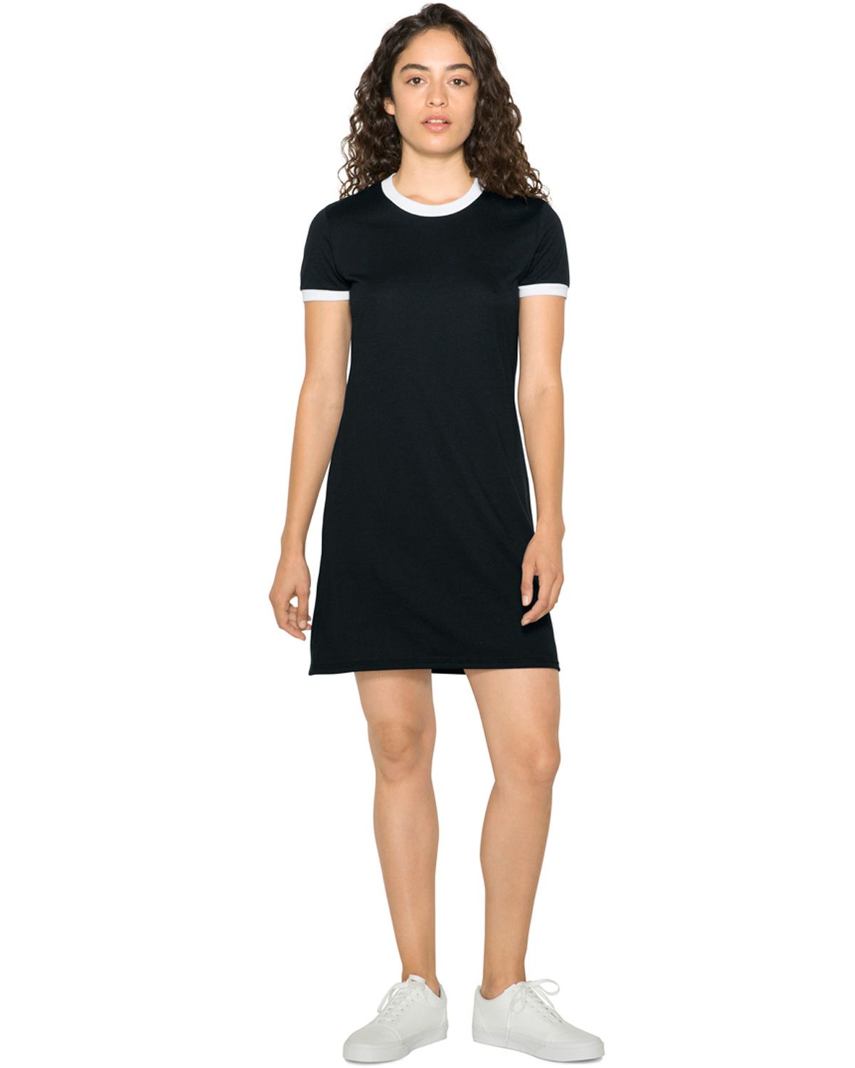 American Apparel BB3274W American Apparel BB3274W Women s Poly Cotton Ringer T Shirt Dress